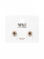 Elegant silver earrings close-up with pavé-style finish