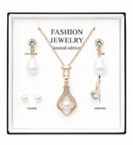 Artificial jewellery set with floral pendant and elegant earrings