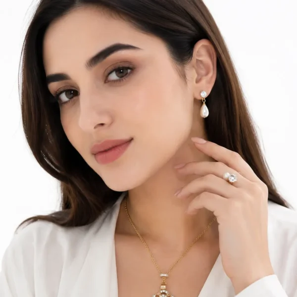 Floral Pearl Jewellery Set for Women