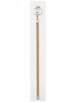 Golden crystal hand bracelet styled on a woman’s wrist