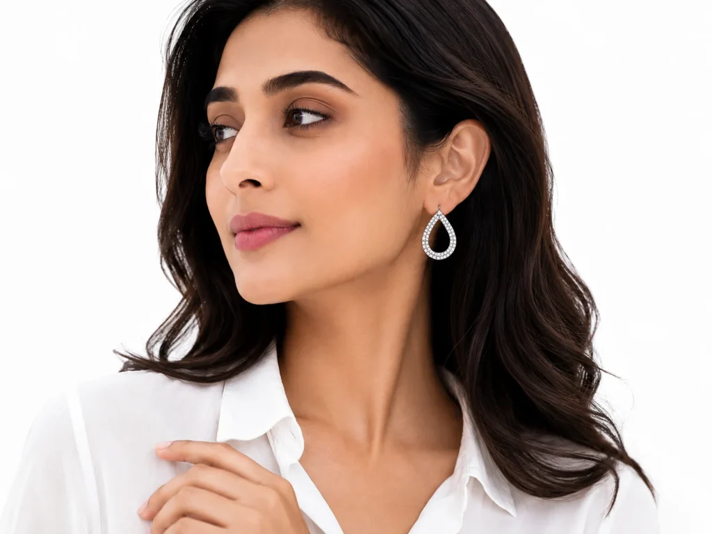Drop Earrings for Women with an elegant design and sparkling stones.