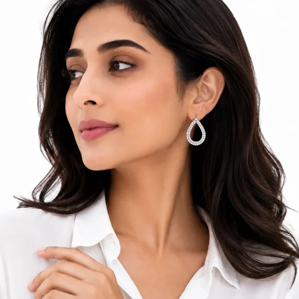 Drop Earrings for Women with an elegant design and sparkling stones.