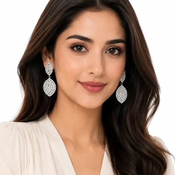Teardrop Earrings with sparkling crystal design for women