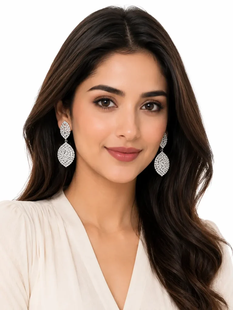 Teardrop Earrings with sparkling crystal design for women