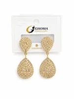 Elegant teardrop earrings for women with crystal stones