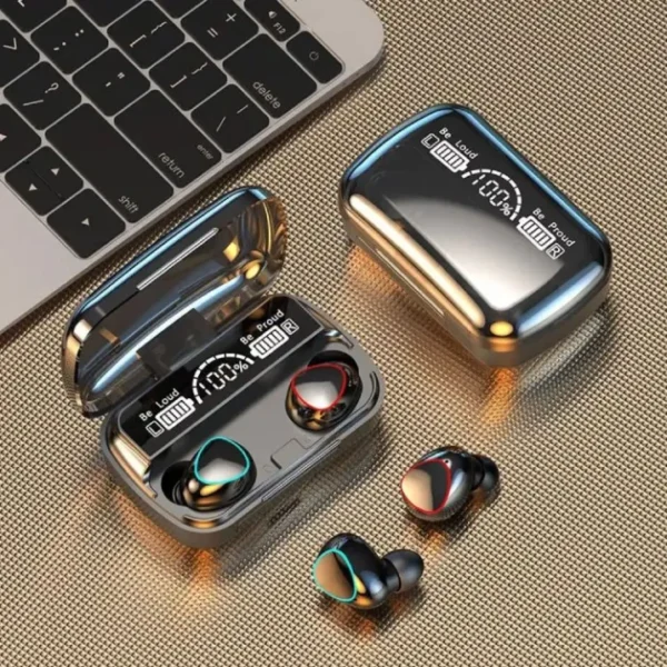 M10 TWS Wireless Earbuds with LED battery display and charging case